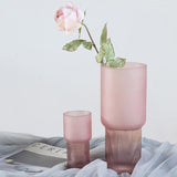 Grand vase en verre rose