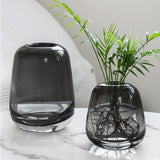 vase verre noir